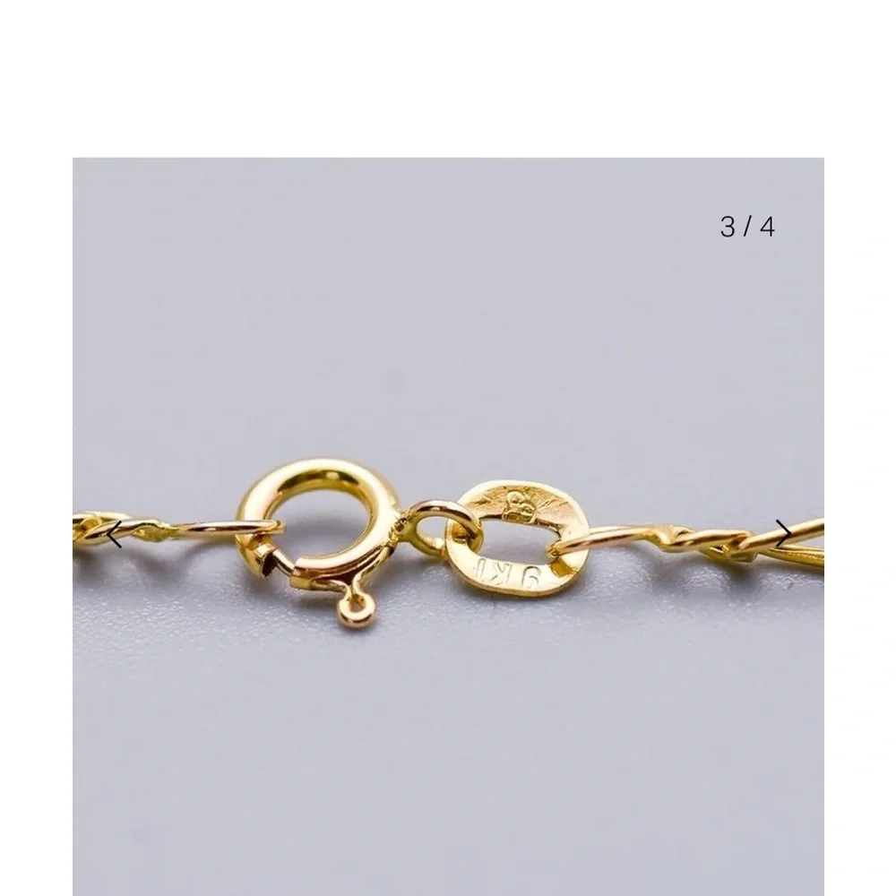 Vintage 9k solid gold figaro chain - Picture 4 of 4
